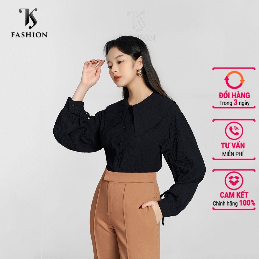 Áo sơ mi kiểu nữ tay rút nhún, cổ sen tròn, trẻ trung, thanh lịch - SMKA274 hàng thiết kế cao cấp TK Fashion