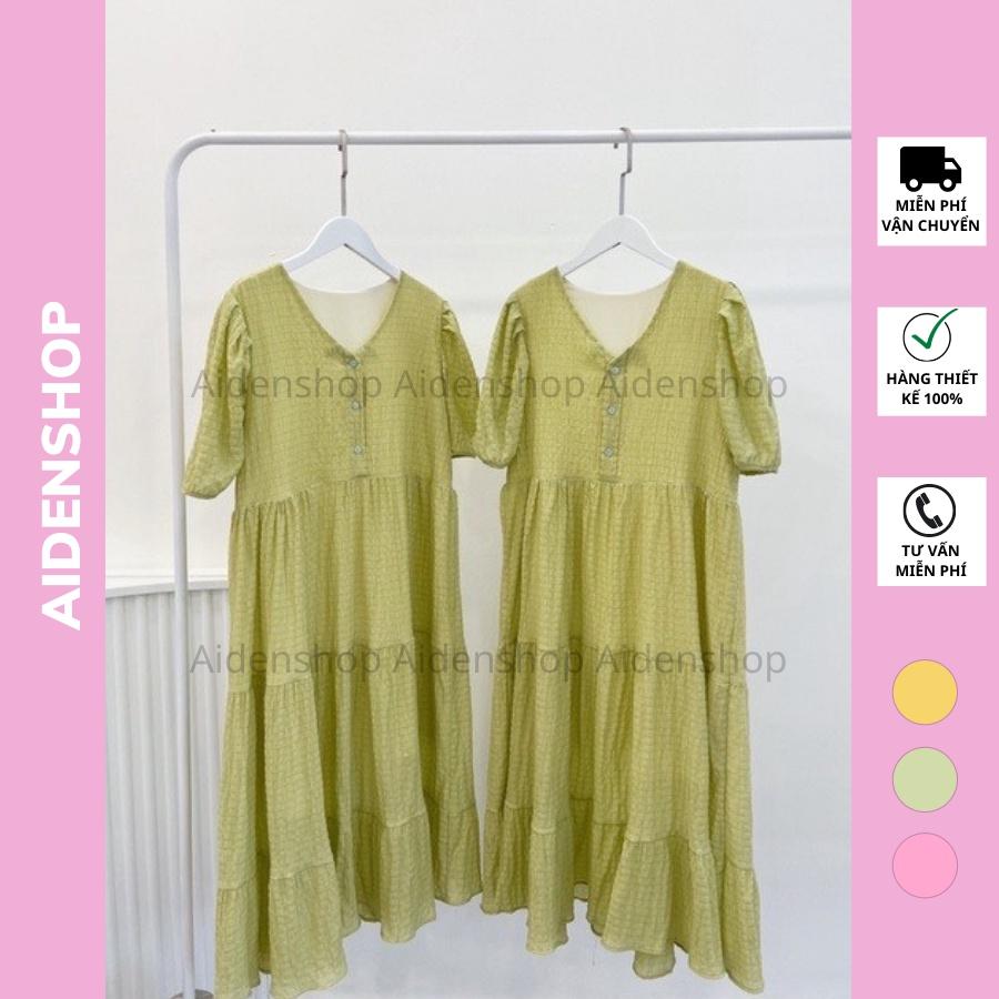 Váy bầu thời trang đẹp Aidenshop Đầm bầu thiết kế mát mùa hè công sở midi