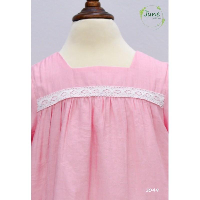 Váy Đũi Hồng Tay Bèo Bé Gái Size 2y-6y