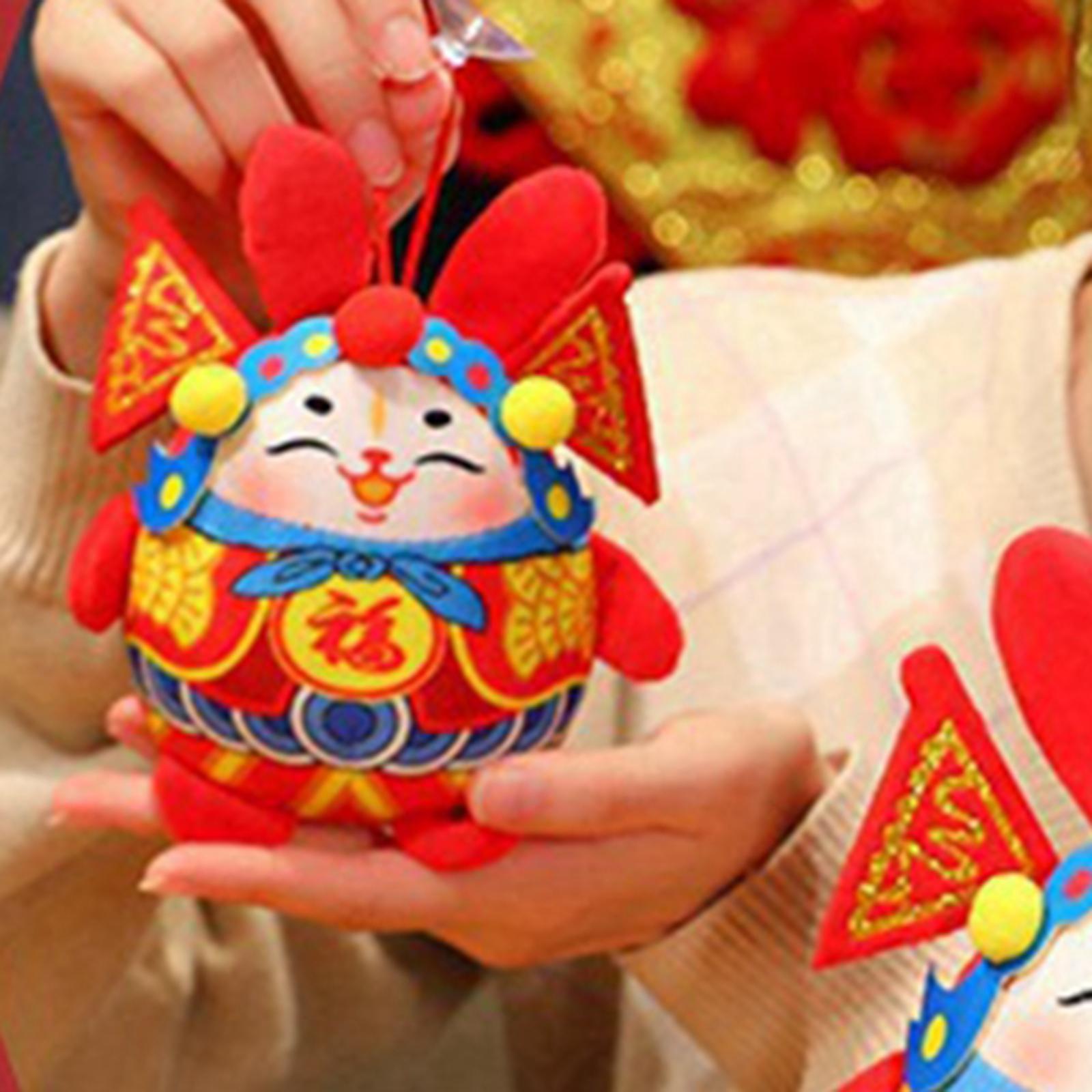 Stuffed Animal Doll Comfortable  Rabbit Plush Toy for Spring Festival Living Room Decor