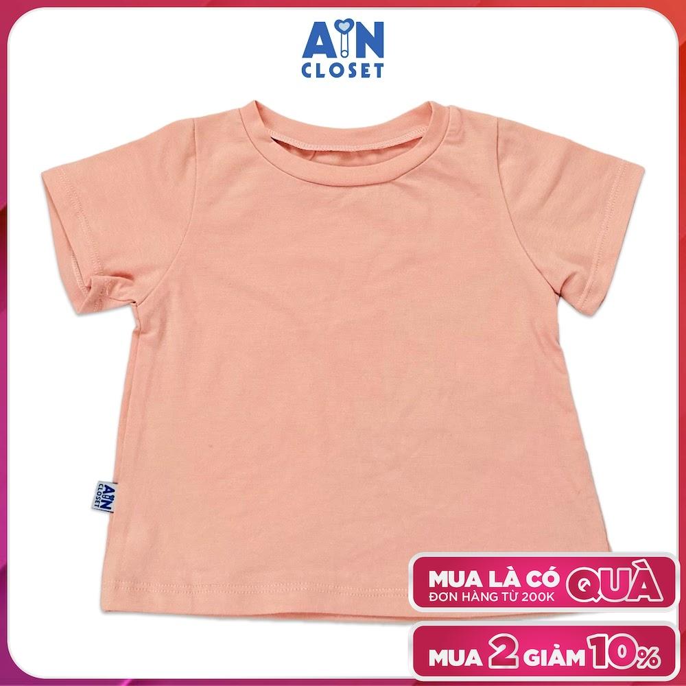 Áo ngắn tay unisex cho bé Hồng Phấn thun cotton - AICDBGPVSGL2 - AIN Closet