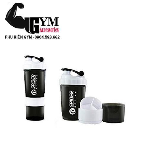 Bình lắc 3 ngăn bình nước thể thao Spider Bottle