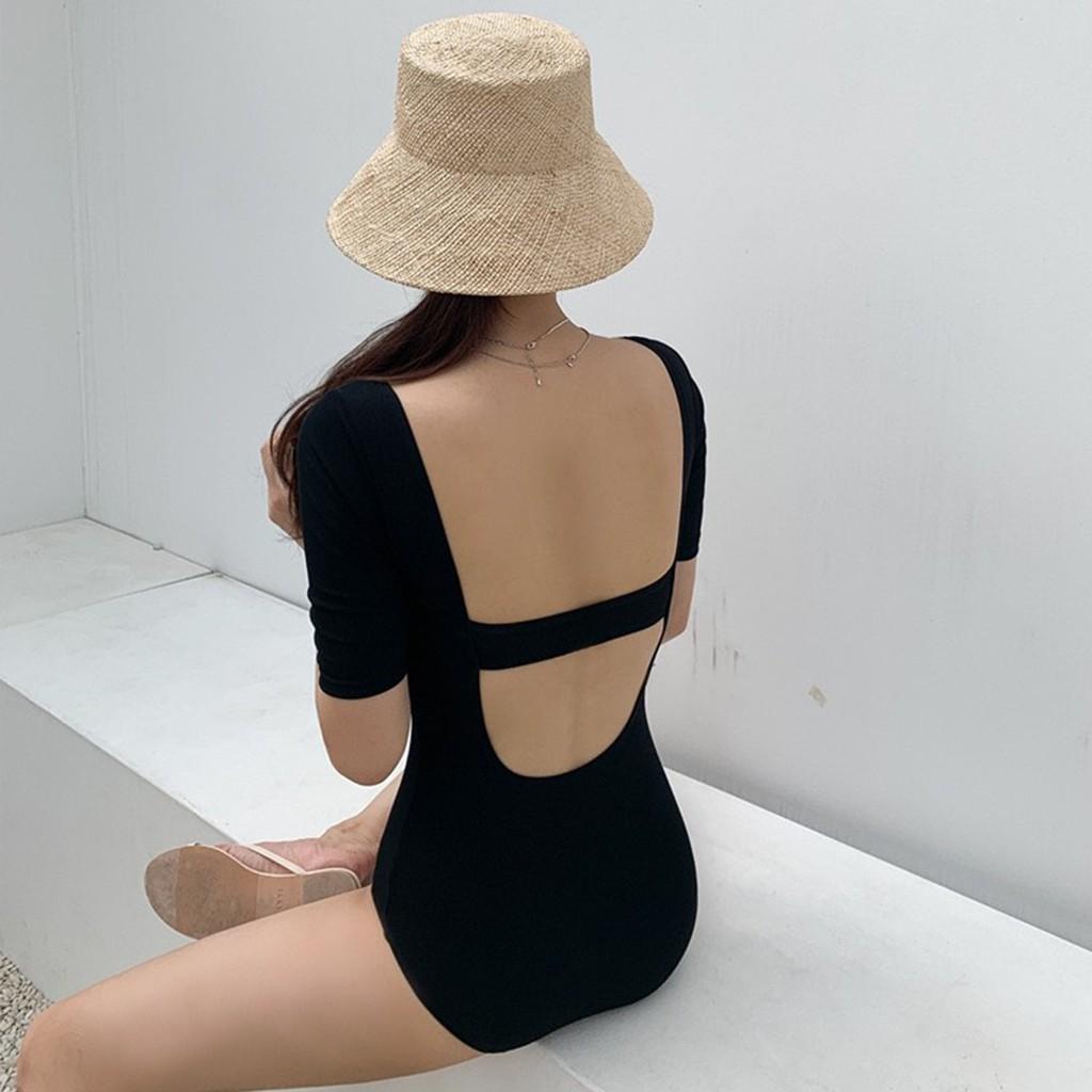 Bikini Đồ Bơi Hàn Quốc Cao Cấp Một Mảnh Chất Thun Lạnh Dày Dặn Co Giãn 4 Chiều Che Khuyết Điểm Tôn Dáng
