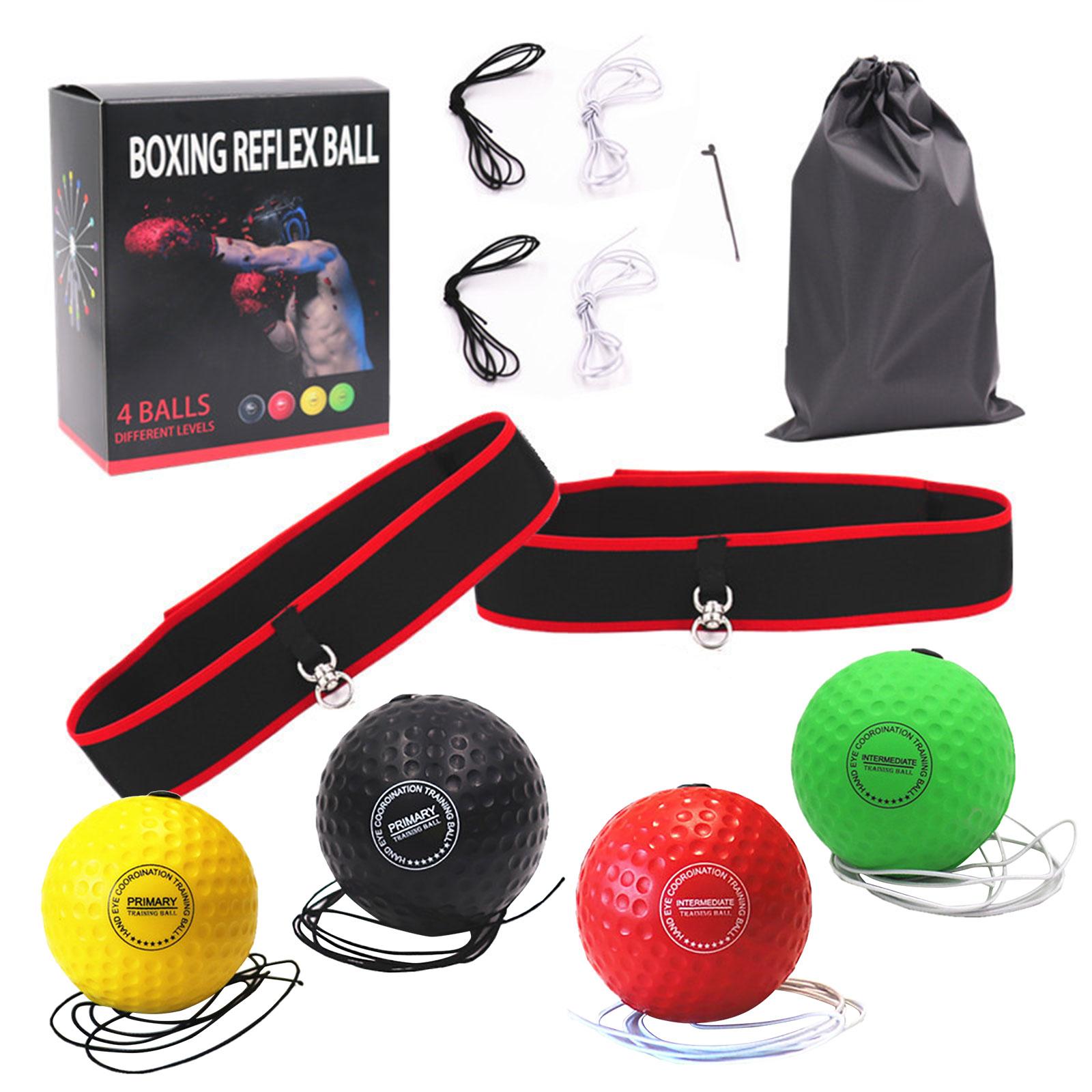 Boxing tốc độ bóng gắn đầu bóng huấn luyện tay phản ứng tay phản ứng ở nhà Sand túi thiết bị tập thể dục để đào tạo Color: 4Pcs
