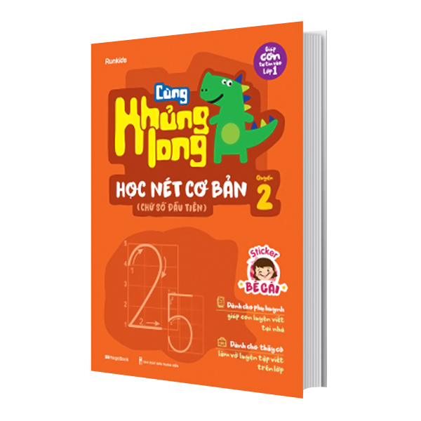 Cùng Khủng Long Học Nét Cơ Bản Quyển 2 (Chữ Số Đầu Tiên) Bé Gái