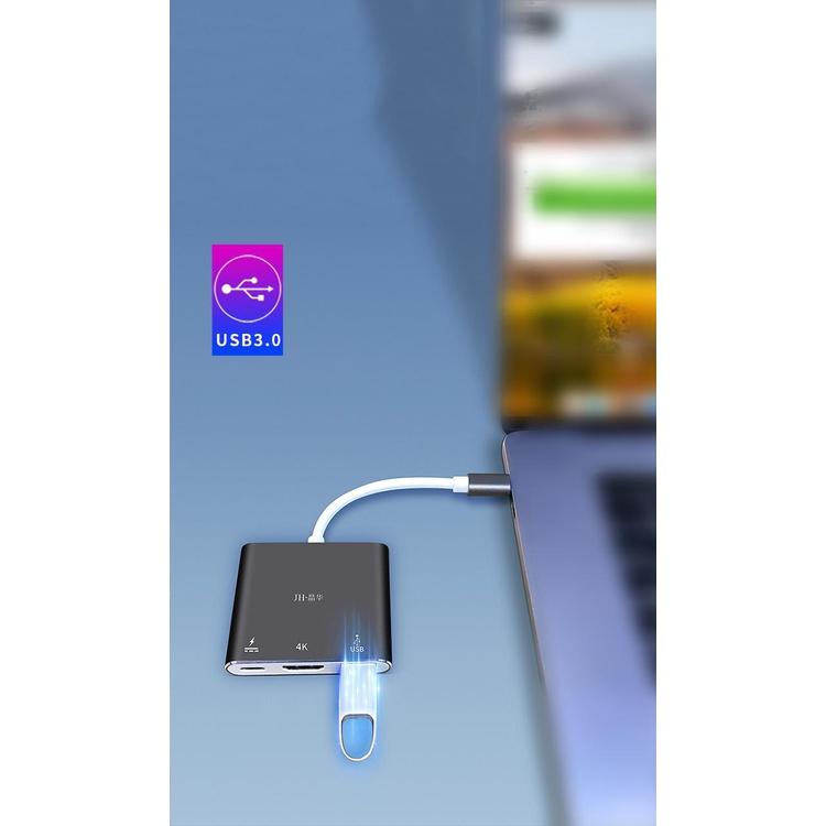 Hub usb type-c ra 3 cổng HDMI, usb 3.0, sạc PD 65w cho laptop, mac, surface hỗ trợ M1, M2 - JH Z330 - Hồ Phạm