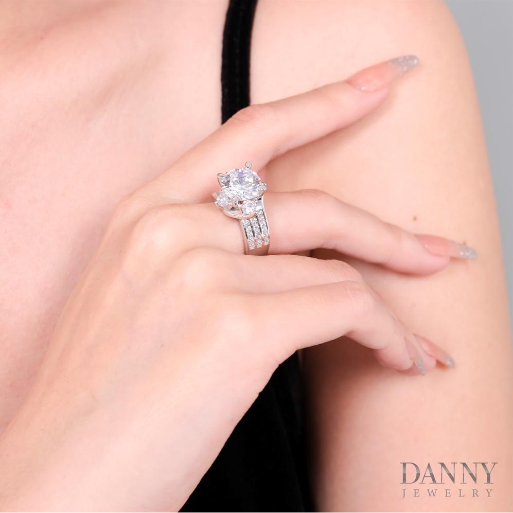 Nhẫn Nữ Bạc 925 Danny Jewelry Xi Bạch Kim Đính Đá CZ KI4GZ009