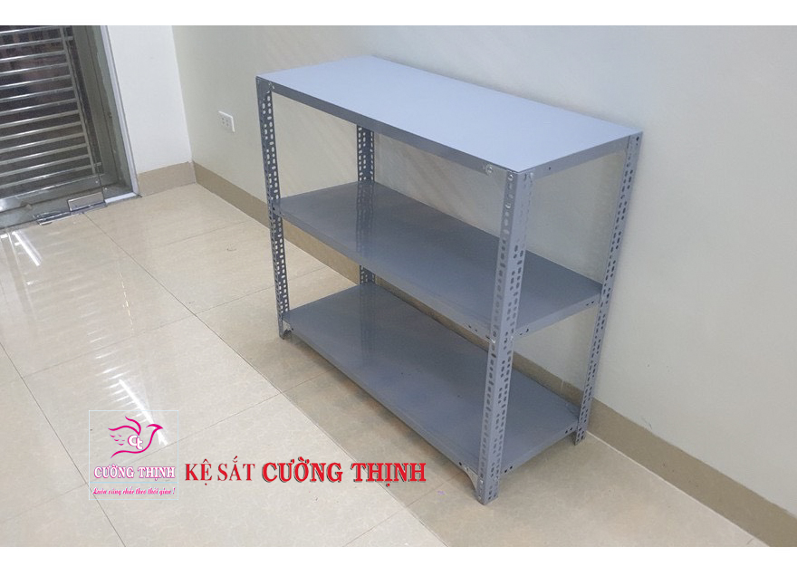 Kệ sắt chứa đồ 3 Tầng | Cao 1m2 x Dài 60cm x Rộng 40cm, Kệ sắt v lỗ đa năng