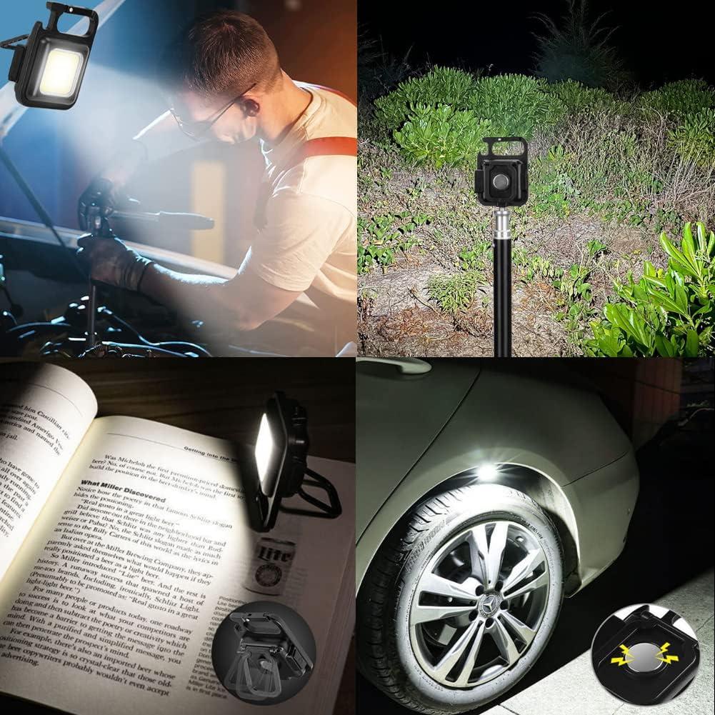 Đèn làm việc kiểm tra LED có thể sạc lại mini 800 Lumens Đèn pin cầm tay từ tính COB Móc khóa nhỏ chống nước để chiếu sáng khẩn cấp Sửa chữa cắm trại