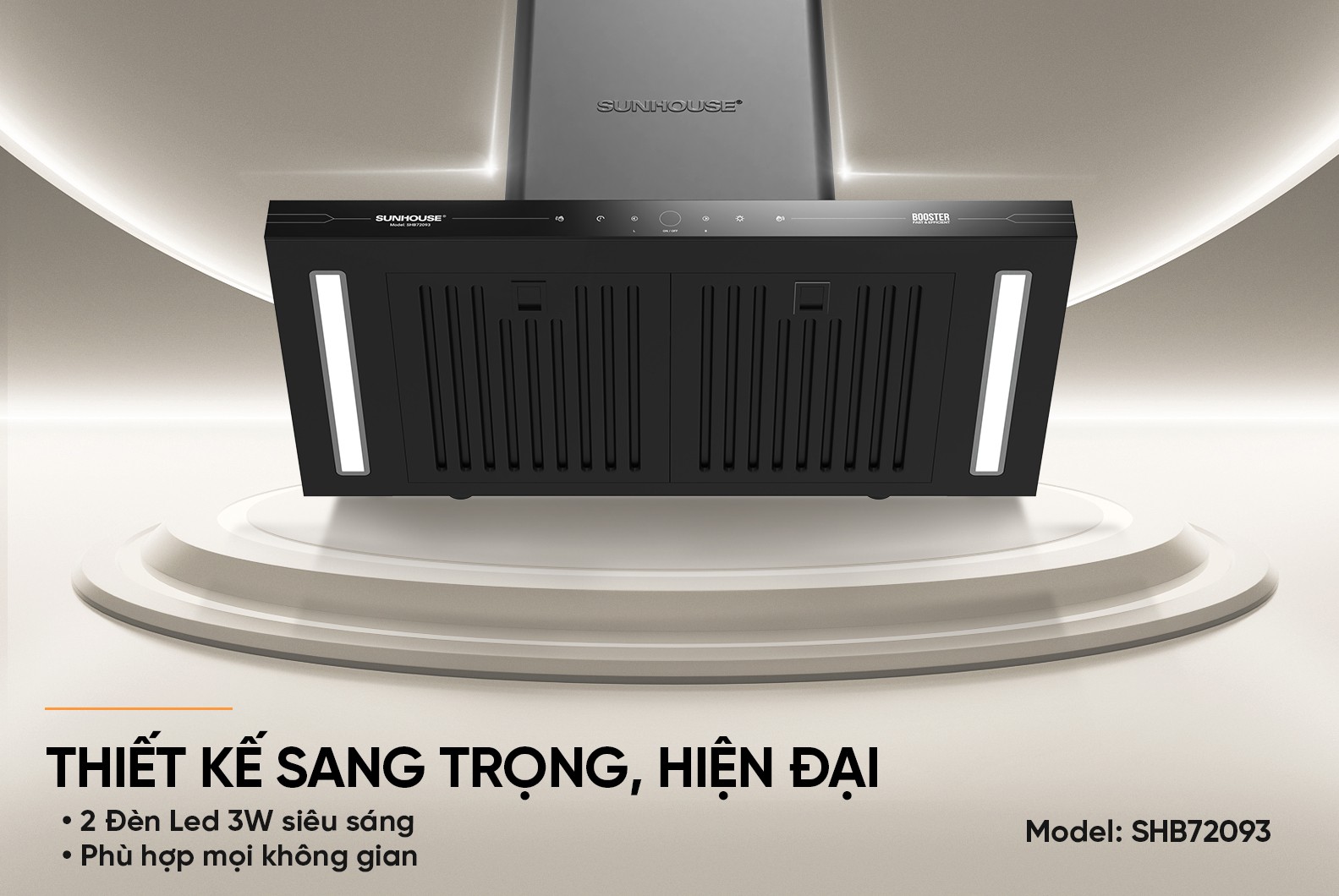 Máy hút mùi chữ T Sunhouse SHB72093, Công suất 220W, Công suất hút 1400m3/h,Công nghệ Ultra-Quiet độ ồn thấp, Điều khiển cảm biến thông minh, Chế độ Booster hút cực mạnh, Bảo hành 36 tháng tại nhà - Hàng chính hãng