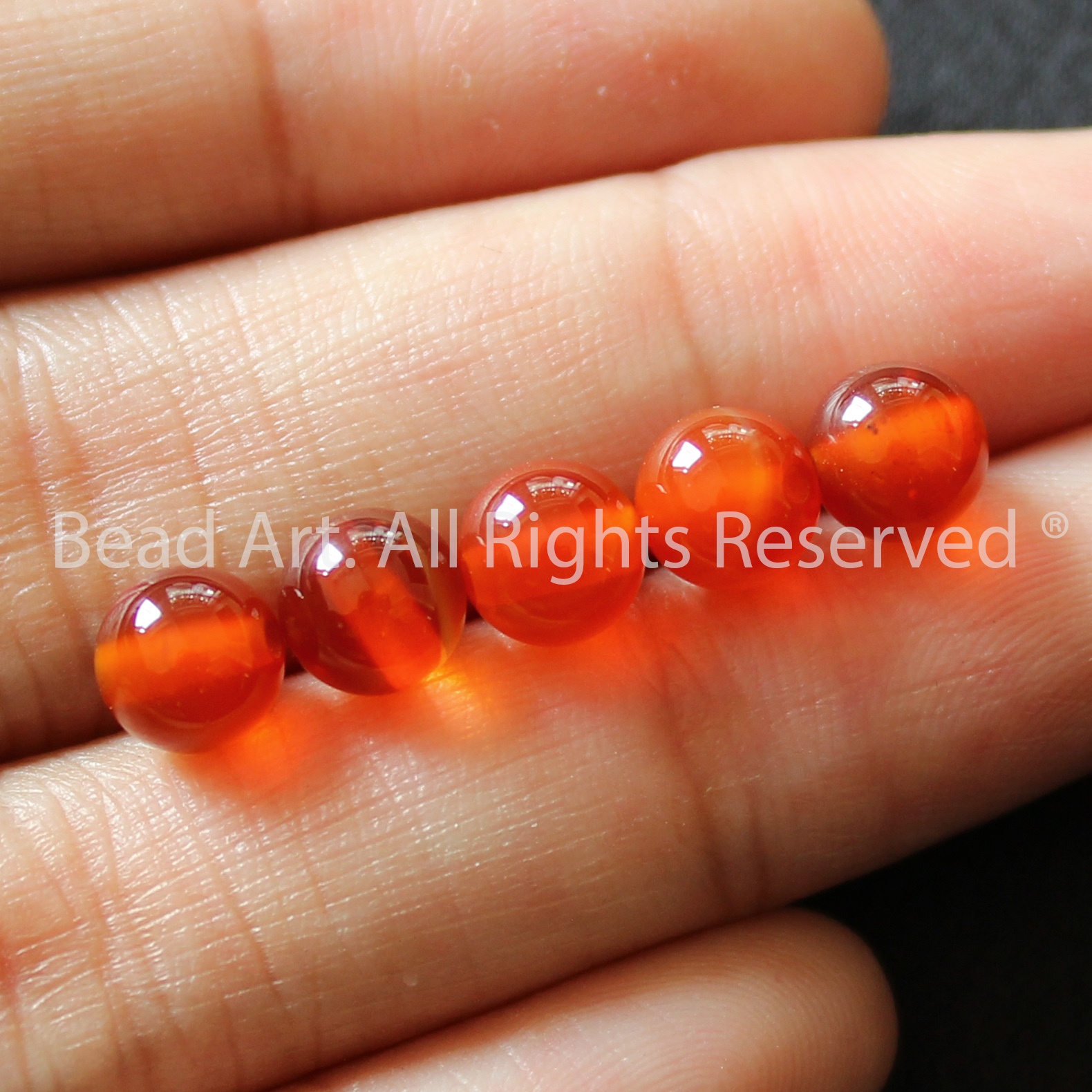 6MM Đá Mã Não Đỏ Cam, Đá Phối Vòng Tay Phong Thuỷ, Chuỗi Hạt, Trang Sức, Mệnh Hoả, Thổ - Bead Art