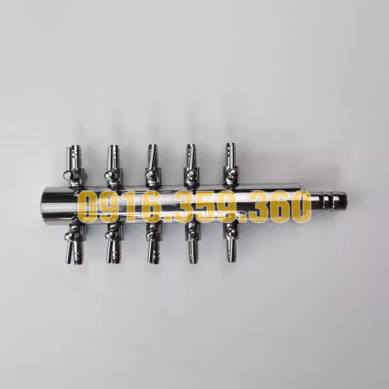 Van Inox Chia 10 Khí Oxy/Co2 Khóa Điều Chỉnh Vòi Chia