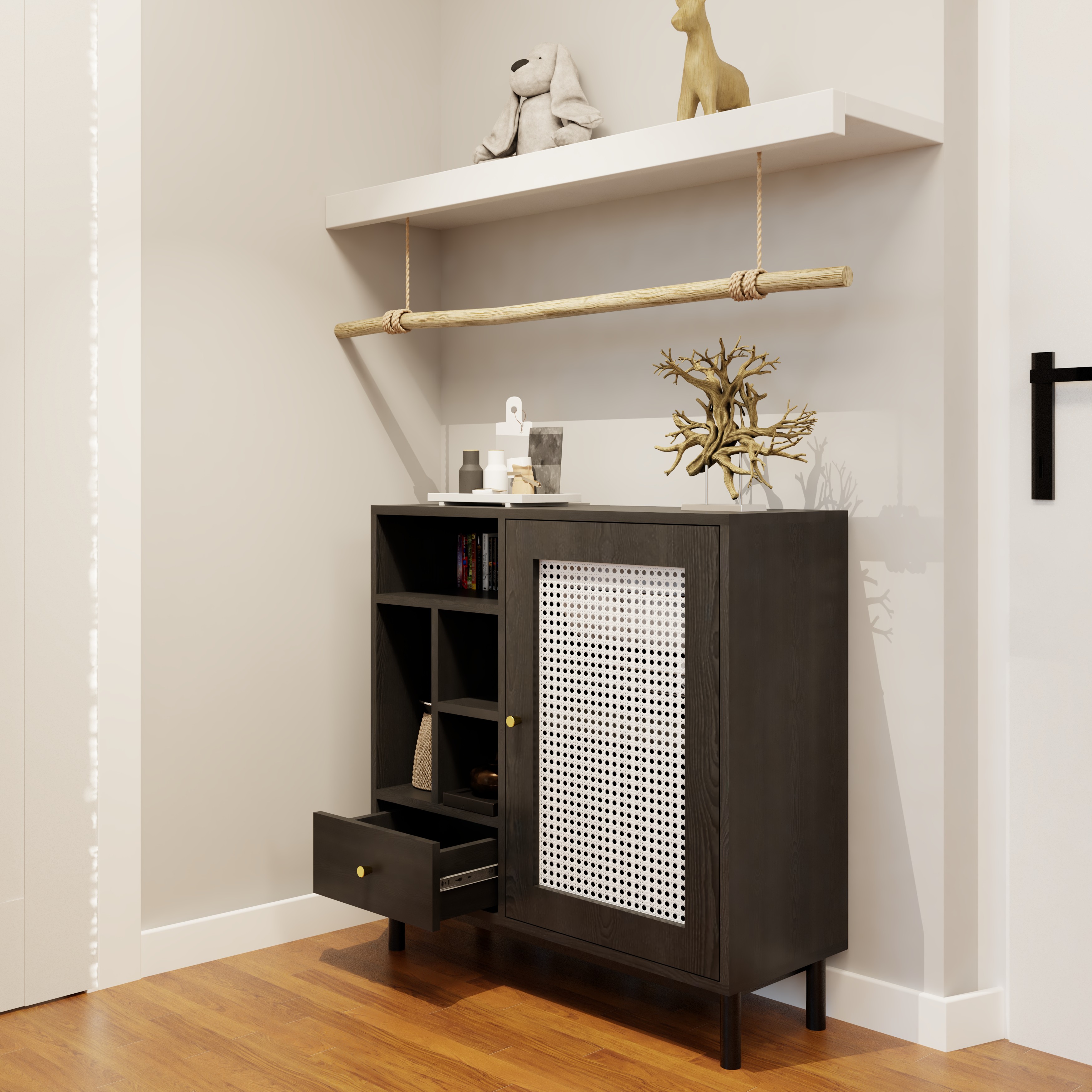 [Happy Home Furniture] ROTAN, Tủ lưu trữ 1 ngăn kéo - chân sắt, 84cm x 32cm x 84cm ( DxRxC), TCM_129