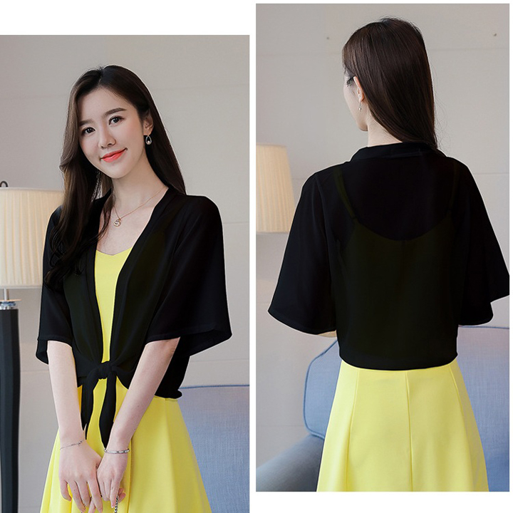 [ĐẸP &amp; RẺ VÔ ĐỊCH] Áo khoác voan cột tà 01 chất vải đẹp, mềm mại, thoáng mát, khoác nhẹ bên ngoài, thanh lịch C134