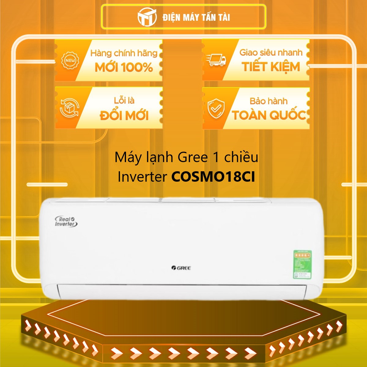 Máy Lạnh Gree Inverter 2 HP COSMO18CI (Model 2024) - Hàng chính hãng