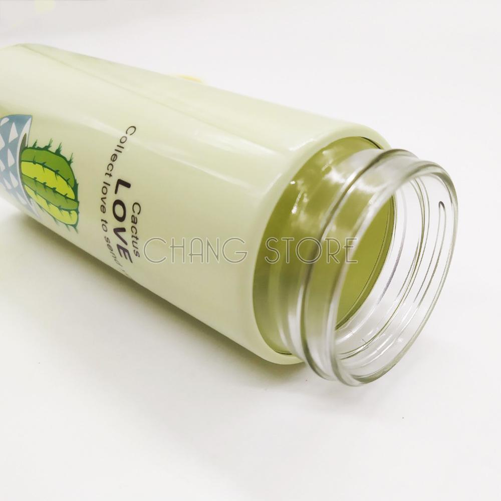 Bình giữ nhiệt in hình họa tiết cây sương rồng dung tích 450ml, chống va đập, có tay xách tiện lợi