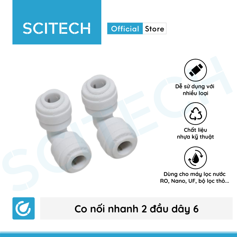 Co nối nhanh 2 đầu dây dùng trong máy lọc nước (Co nối nhanh 2 đầu dây 6, Co nối nhanh 2 đầu dây 10, Co nối nhanh dây 10 ra dây 6...) - Combo 2 cái hoặc 5 cái hoặc 10 cái