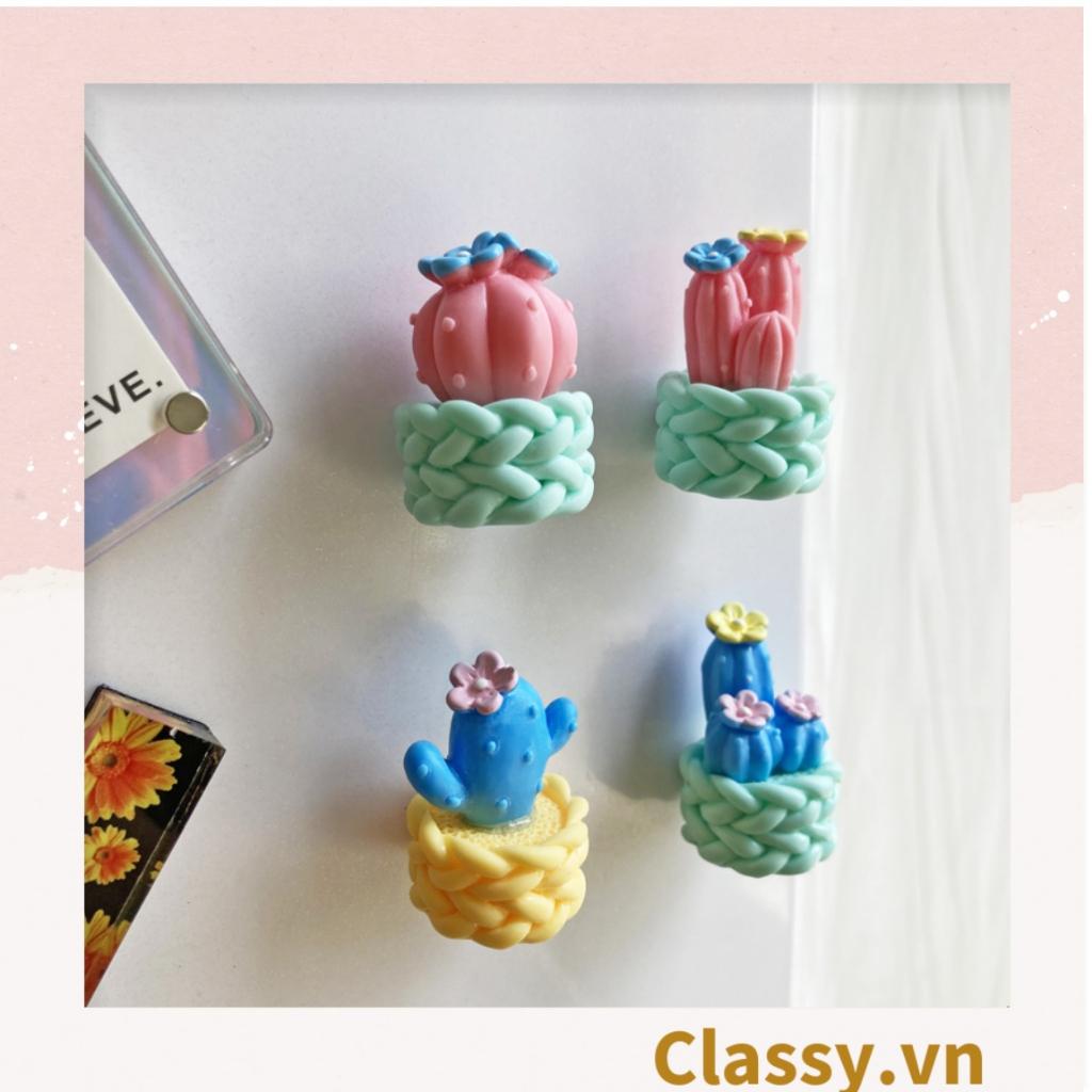 Bộ 04 cây Chậu cây xương rồng mini bằng sứ, trang trí bàn làm việc, bàn học, decor phòng PK1489