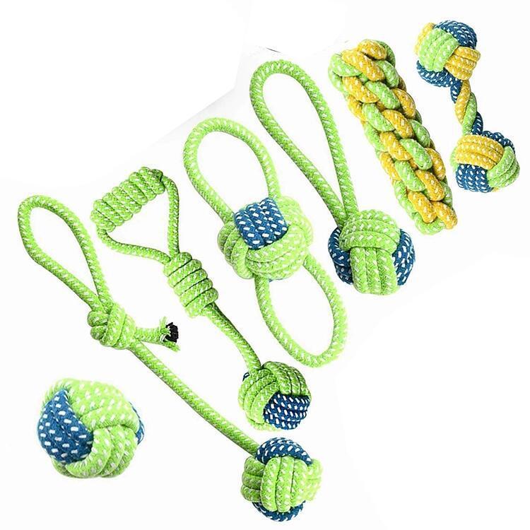 Đồ chơi nhai chó cho chó con mọc răng, đồ chơi dây thừng, 7 gói
