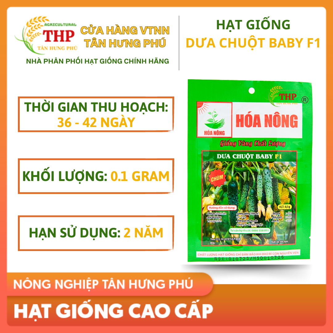 Hạt giống Dưa Chuột Baby F1 | Hạt Giống | gói 0.1gr