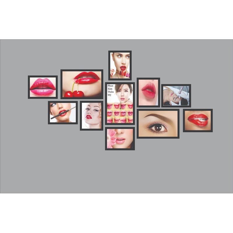 BỘ 11 TRANH TẤM CỨNG DÁN BỘ PHUN XĂM