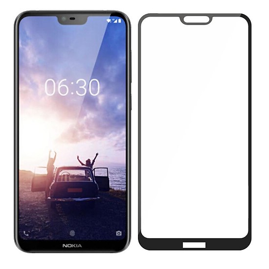 Kính Cường Lực 9D Tràn Màn Hình Viền Đen Cho Dòng Điện Thoại NOKIA 6.1 PLUS
