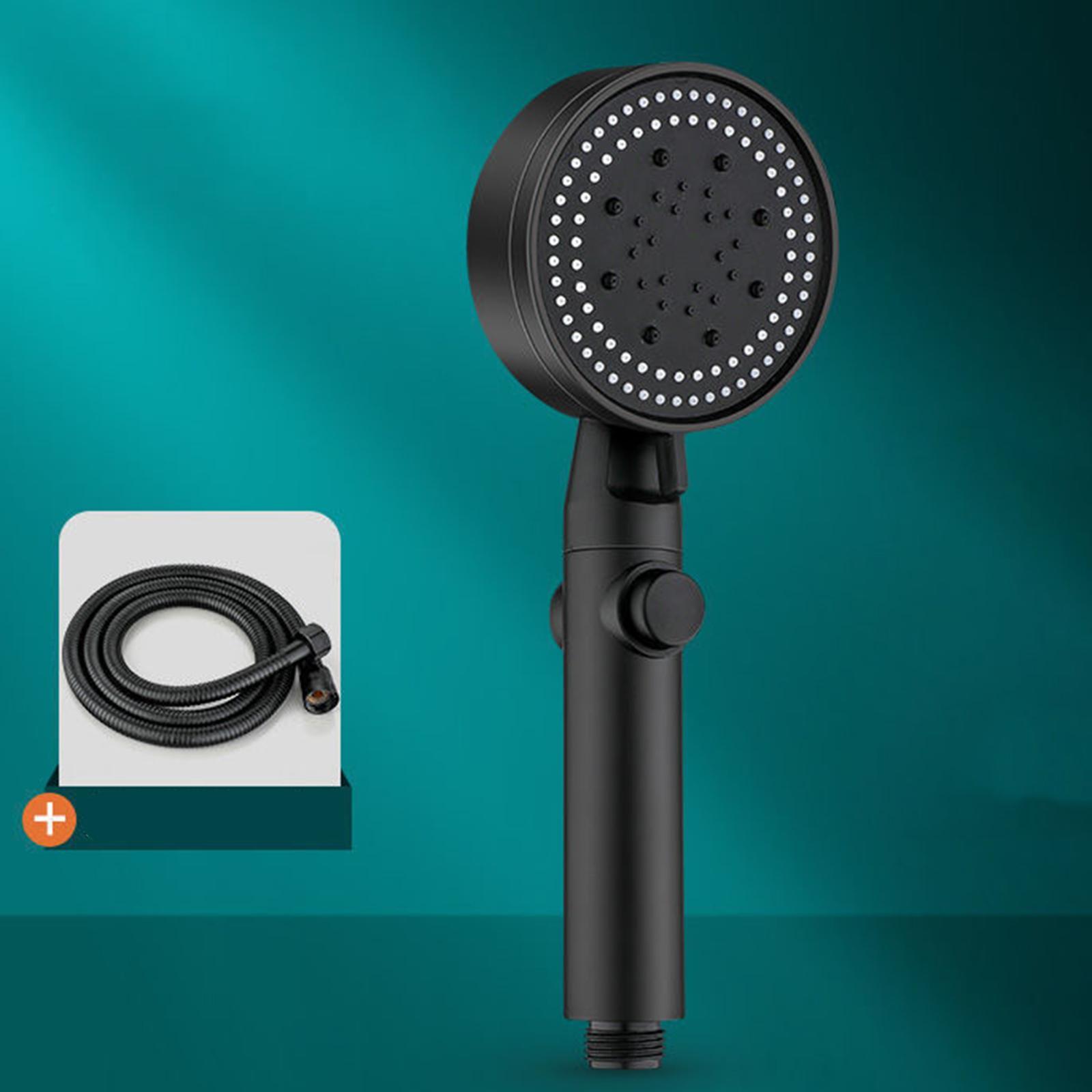 Round Shower Sprayer, High Pressure Adjustable Black for Bathroom Bath Water Outlet