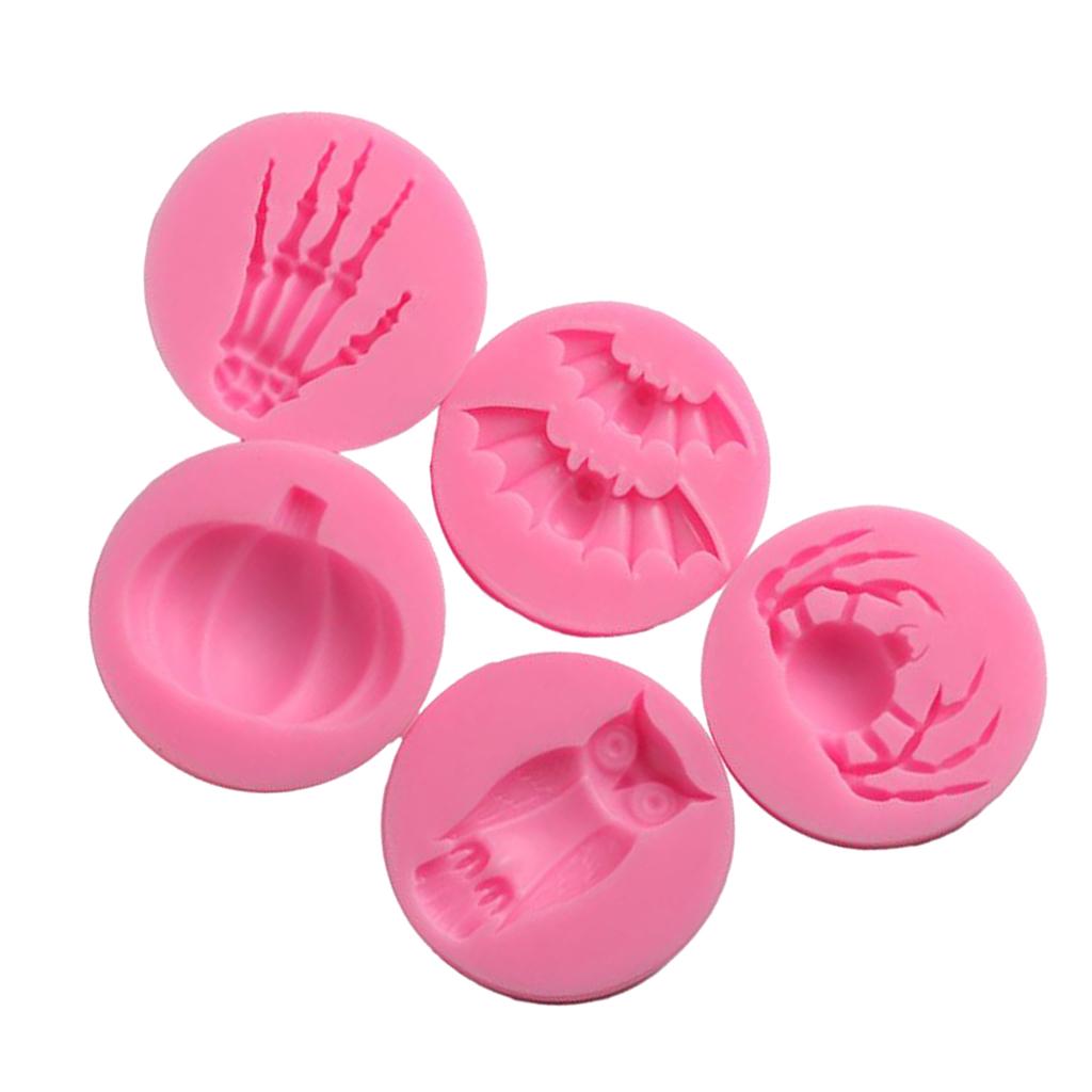 5pcs Fondant Cake Decor Silicone Mold Chocolate Mould for Halloween