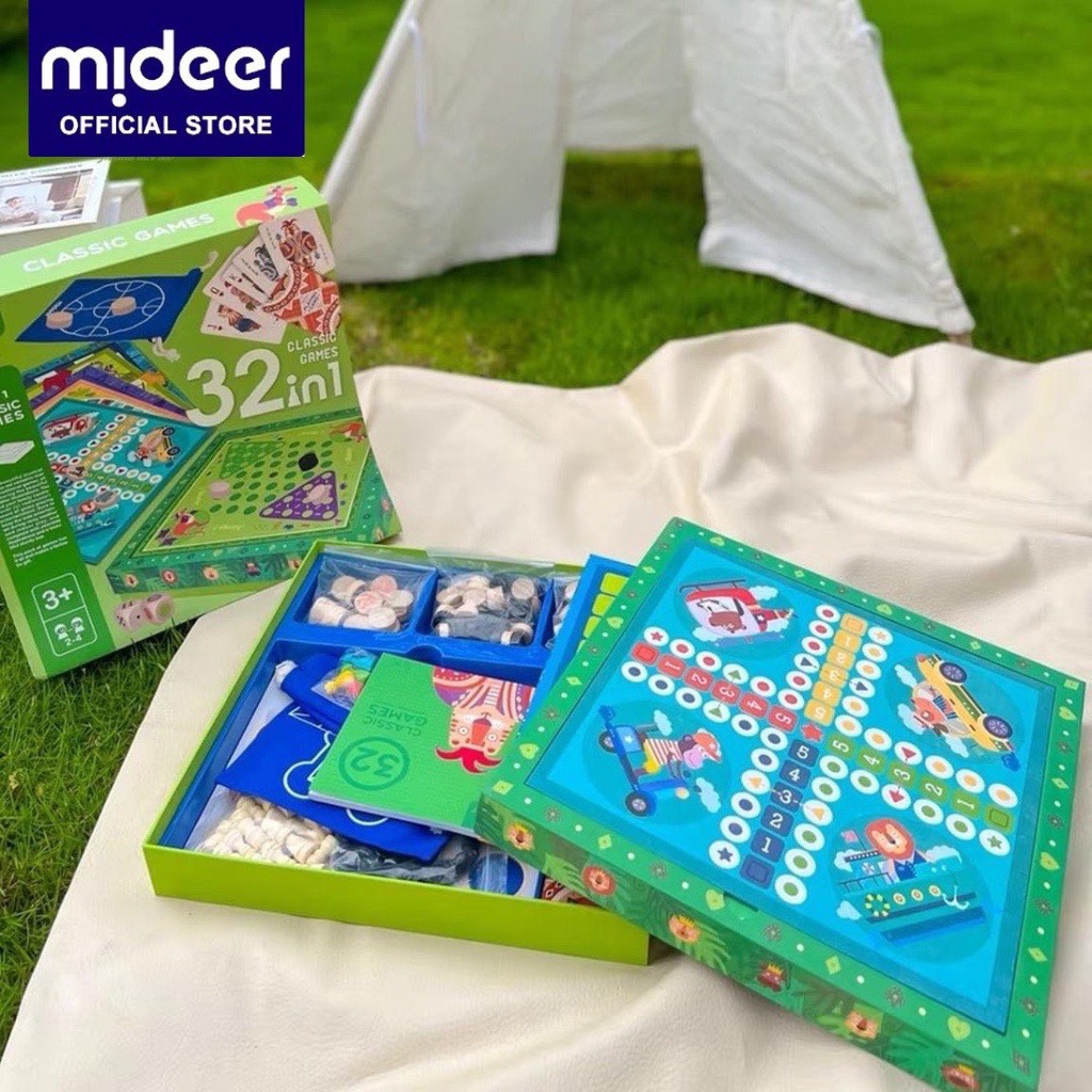 [32 loại] Cờ vua, cờ tướng, cờ vây … 32 loại trò chơi Board Game Mideer Classic Games 32 In 1 đồ chơi trí tuệ cho bé