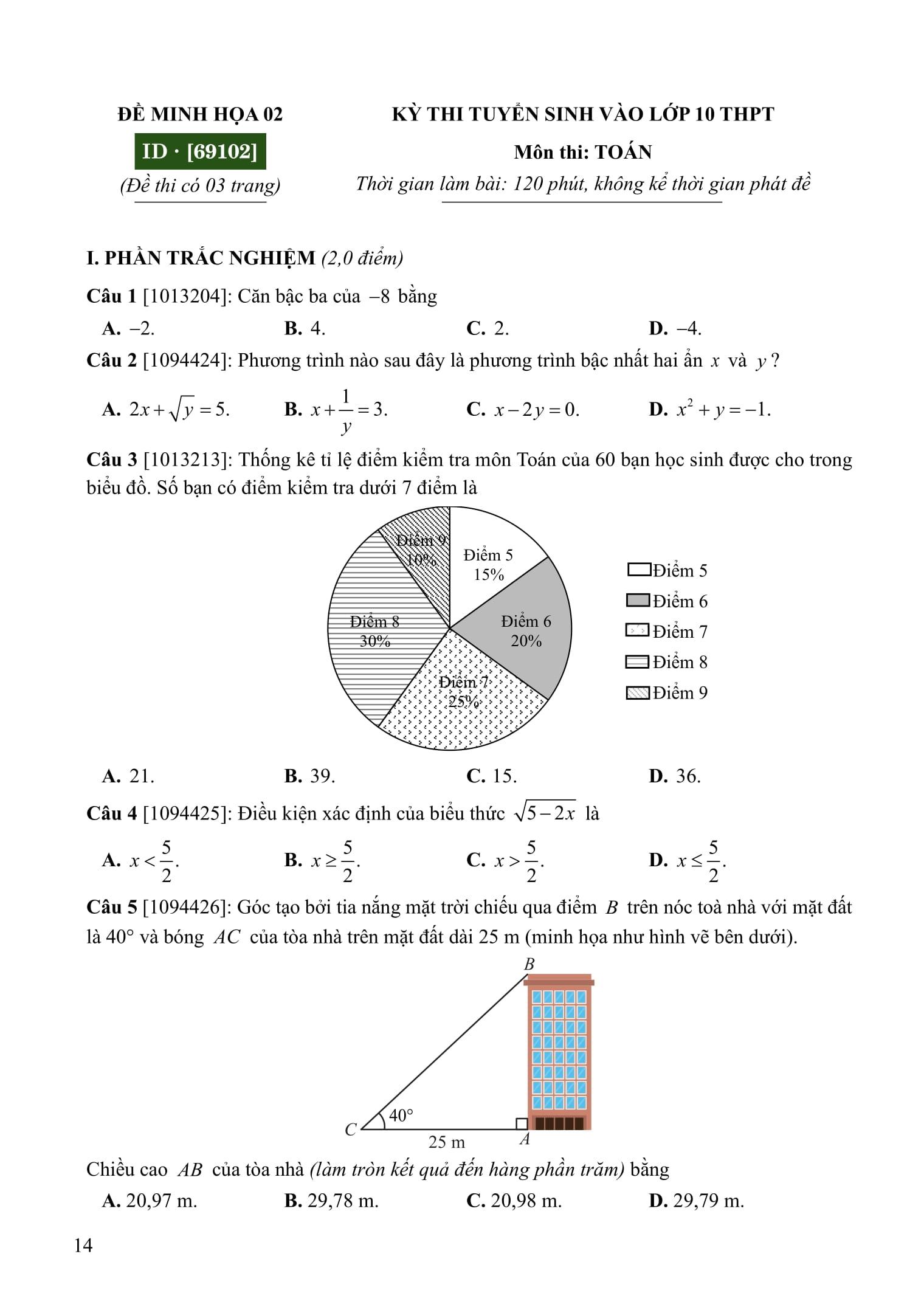 Sách - 100 Đề Minh Họa Thi Vào 10 - Môn Toán