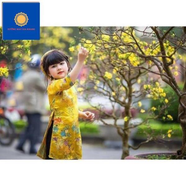 Áo dài phi thun in hoa + mấn cùng tông . Gia Khang