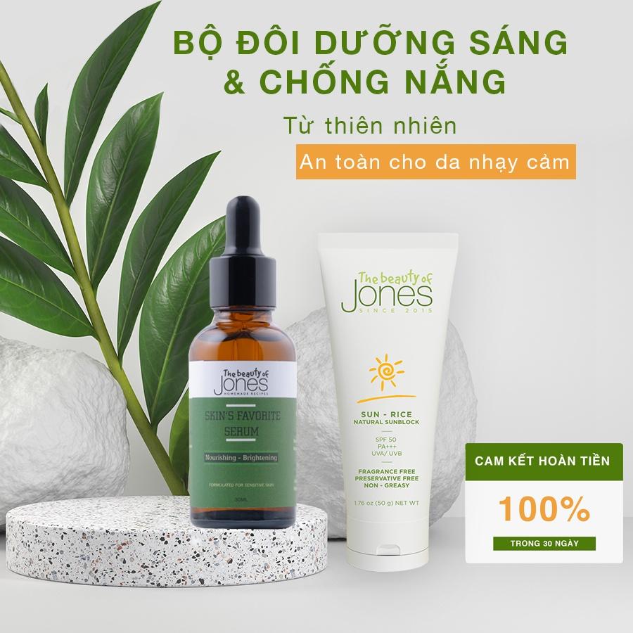 Set dưỡng sáng da và chống nắng cho da dầu The Beauty of Jones