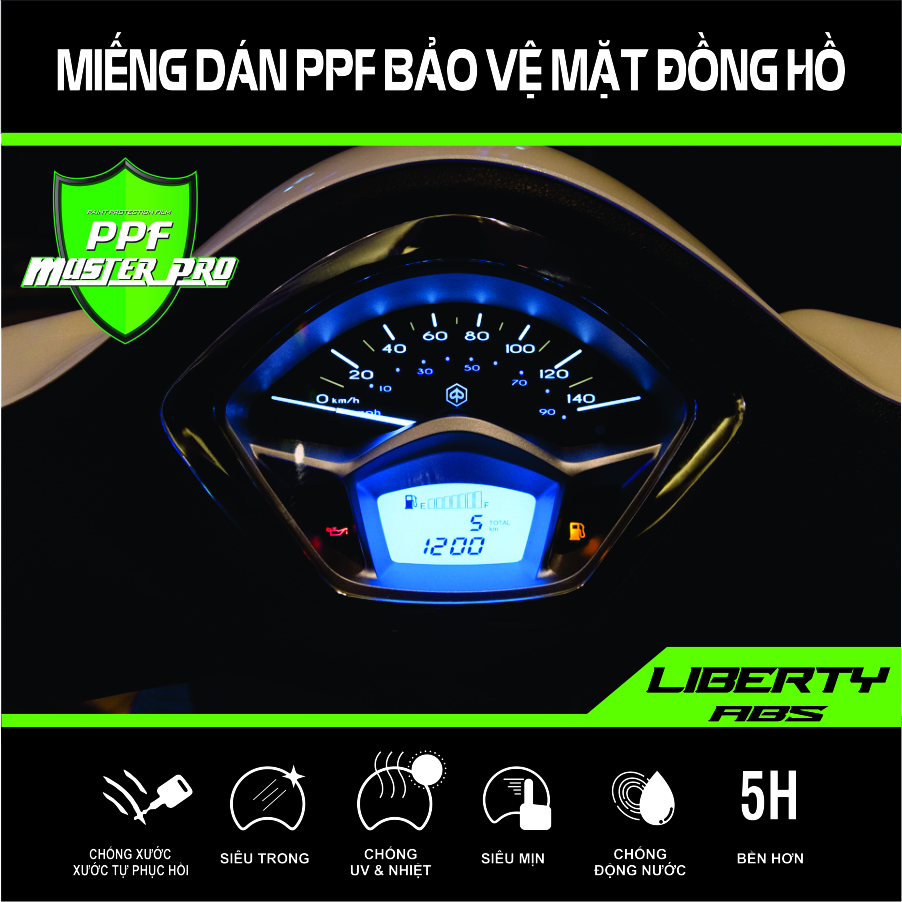 Miếng Dán PPF Bảo Vệ Mặt Đồng Hồ Xe Liberty abs | Chất Liệu Film PPF