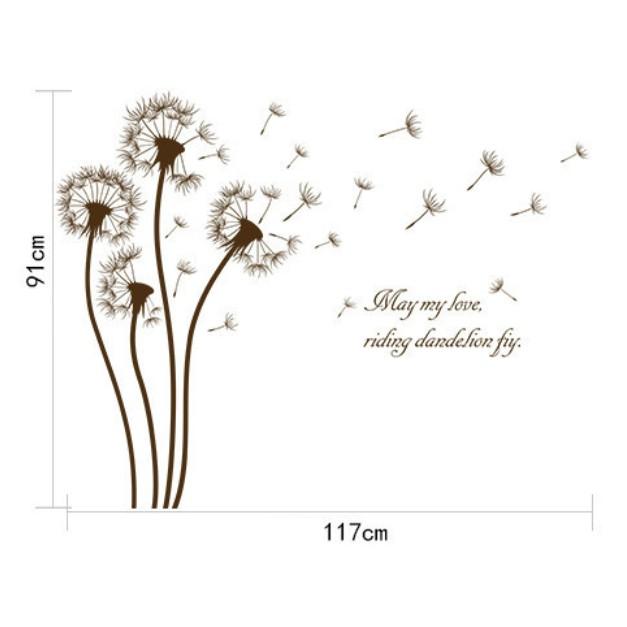 Decal trang trí hoa bồ công anh đen