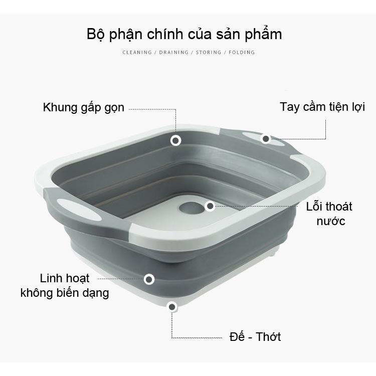 Thớt kiêm chậu gập gọn đa năng