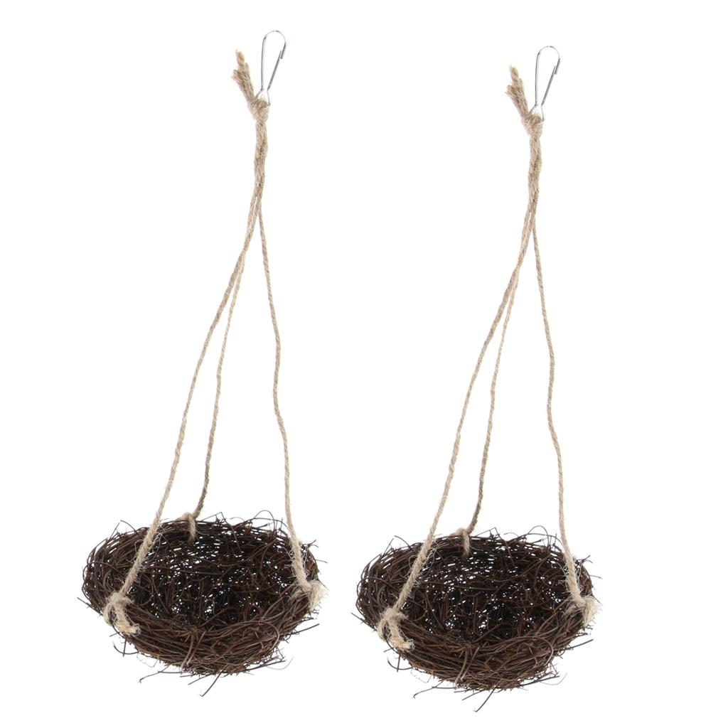 2pcs Parrot Swing Hanging Chew Toy Parakeet Budgie Cockatiel Nest Hammock