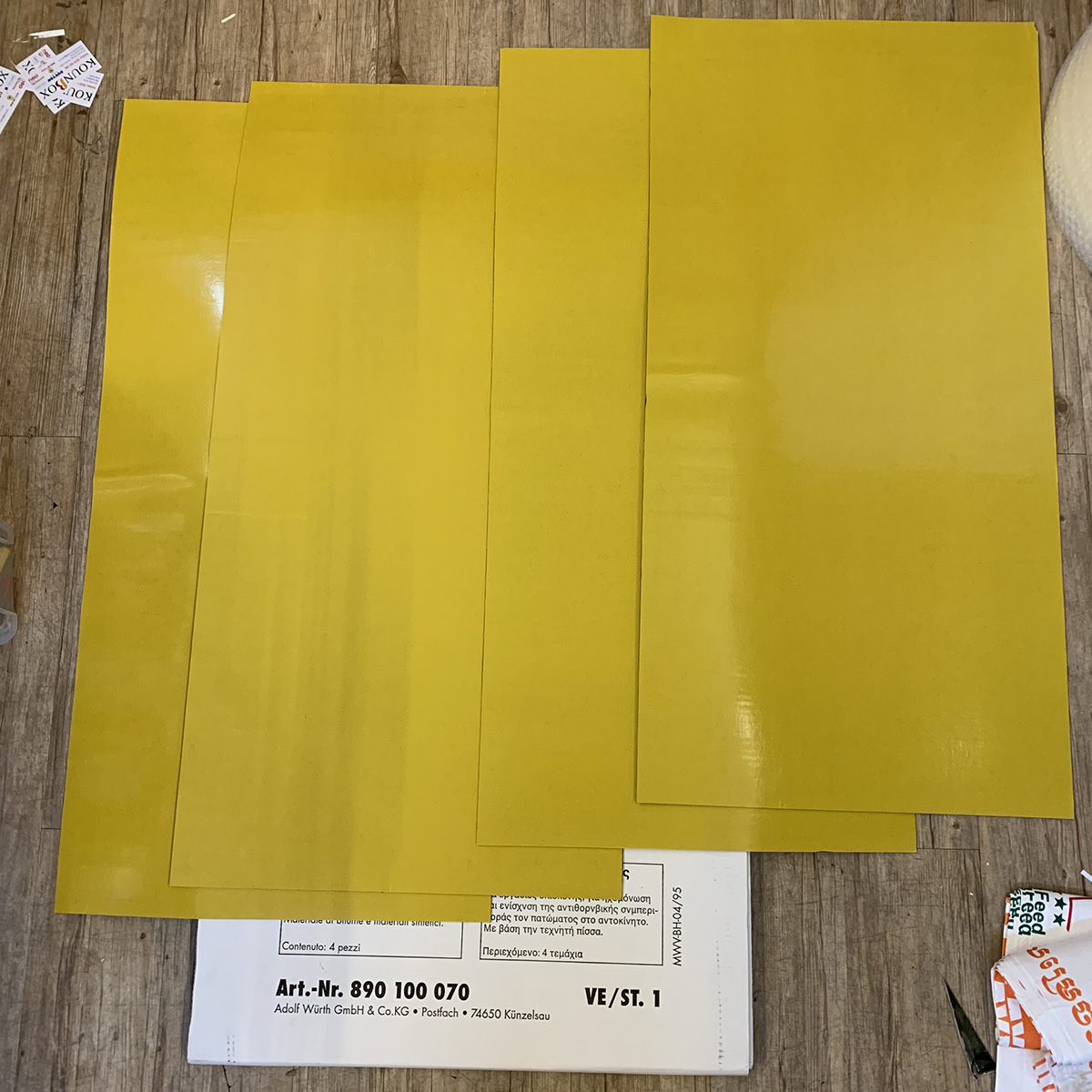 Hộp 4 Tấm dán tiêu âm sàn Bitumen Polymer Wurth Self-Adhesive Fusible Layer 0890100070 (1000 x 500 x 2.8 mm)