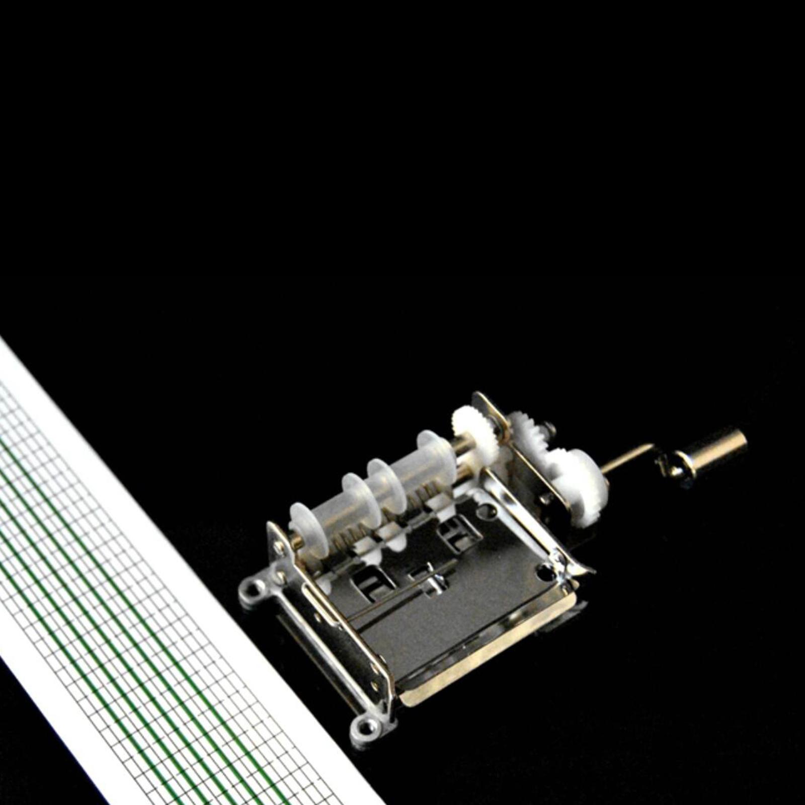 Hand Crank Music Box Movement 15 Note with 20 Paper Strips and Hole Puncher