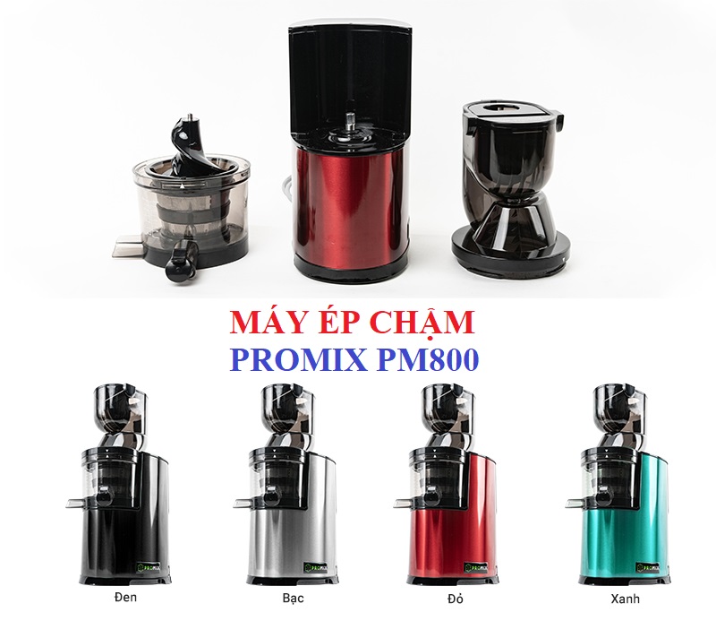 Máy ép chậm Promix PM-800 - 400W Màu Đỏ - Hàng Chính Hãng, Bảo Hành Toàn Quốc