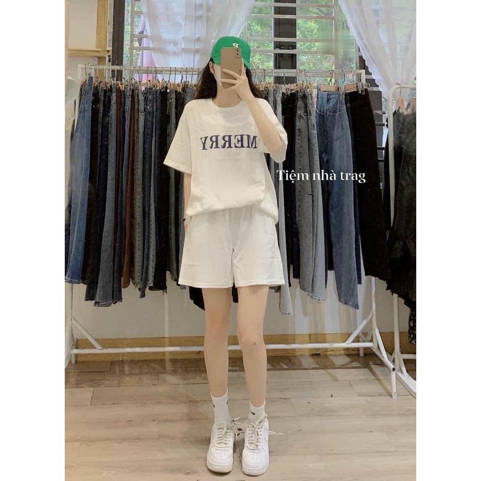 Set bộ đồ nữ áo thun from rộng freesize quần short
