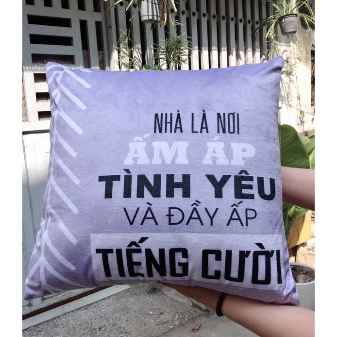 Vỏ gối vuông nhà là nơi ấm áp tình yêu và đầy ấp tiếng cười