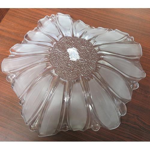 Đĩa thủy tinh hoa hướng dương ánh ngọc trai JZ-312