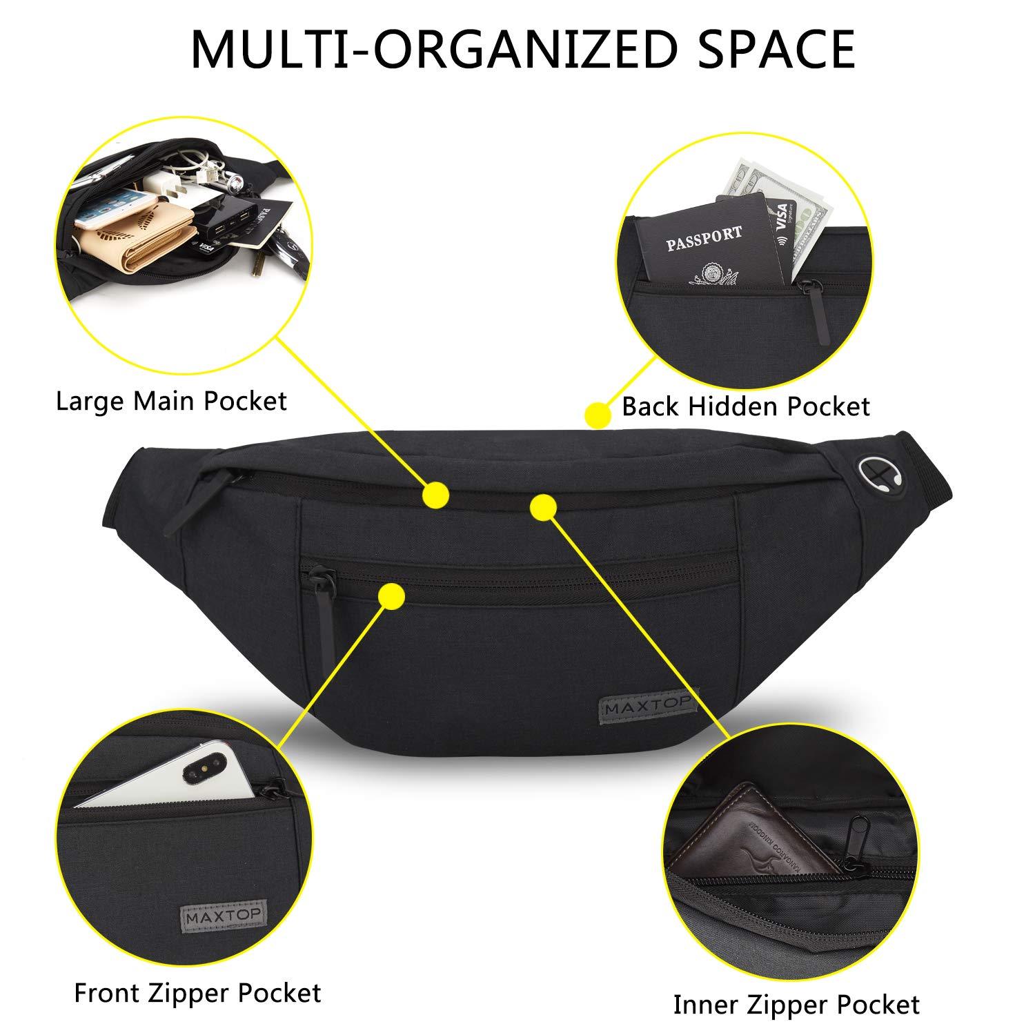 Túi thắt lưng nam nữ Gói thắt lưng Unisex có giắc cắm tai nghe