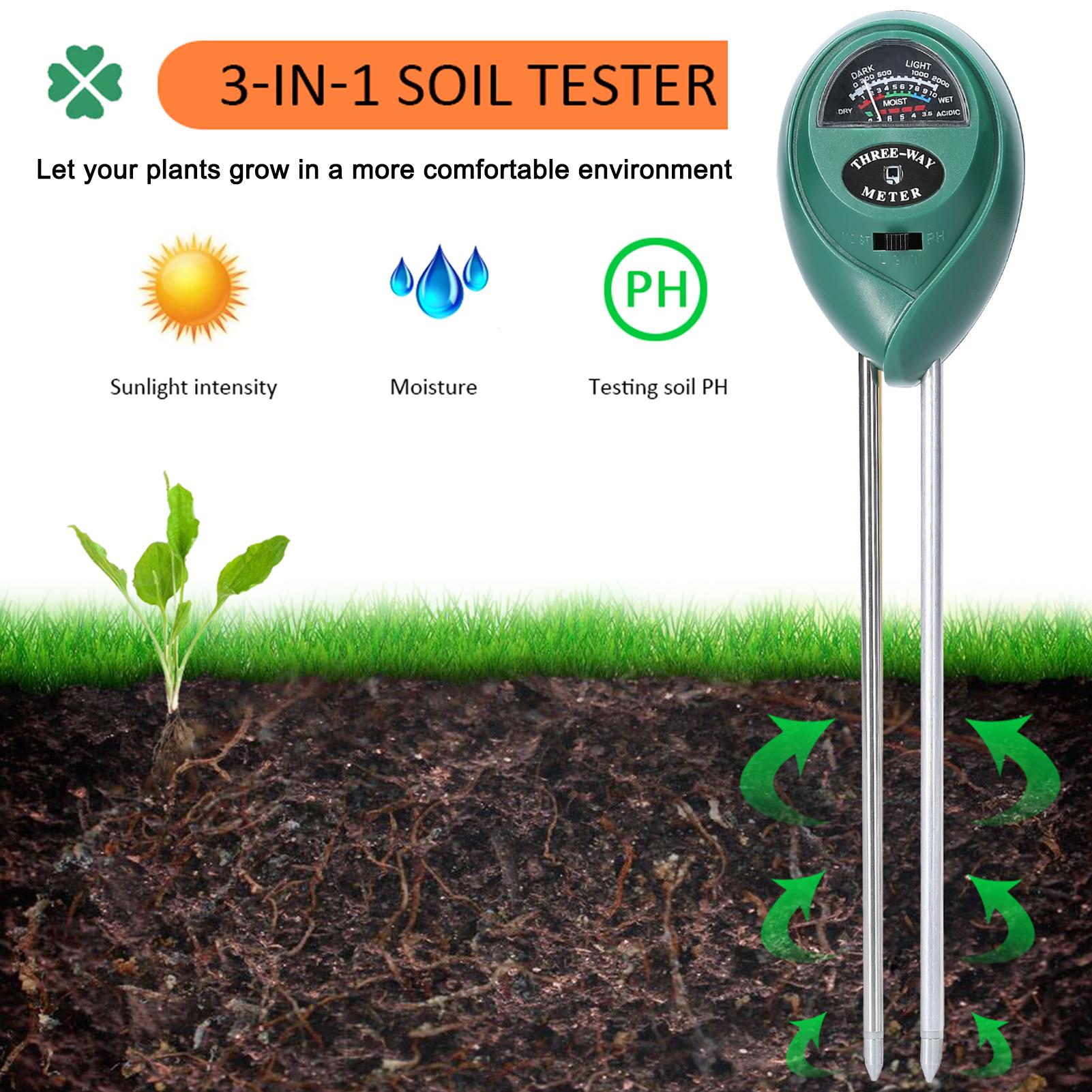Professional PH Tester TDS/EC Test Pen Soil Moisture/PH/Sunlight Intensity Testers Garden Planting Soil Detector Multifunctional Soil and Water PH Test Tool Set Handheld Soil /Water Detect Device Kit