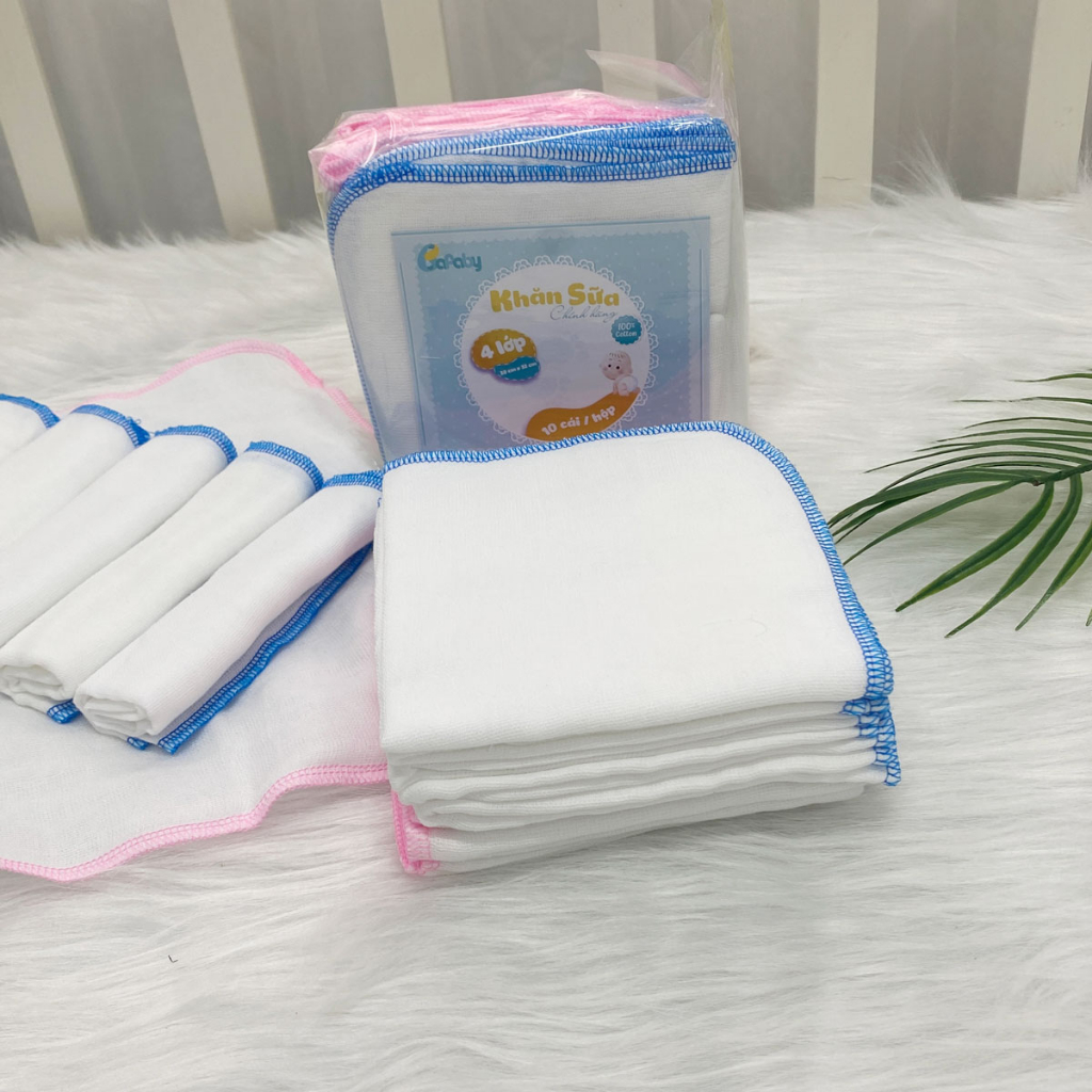 Hình ảnh [10 chiếc] Khăn Sữa Xô Cho Bé BAFABY 3 Lớp 4 Lớp Cotton Dịu Nhẹ Nâng Niu Làn Da Nhạy Cảm Của Bé - 339