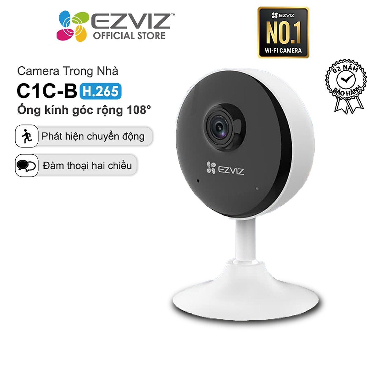 Hình ảnh Combo Camera Wi-fi Trong Nhà EZVIZ C1C-B 2MP Kèm Thẻ Nhớ  32GB/64G - Hàng Chính Hãng