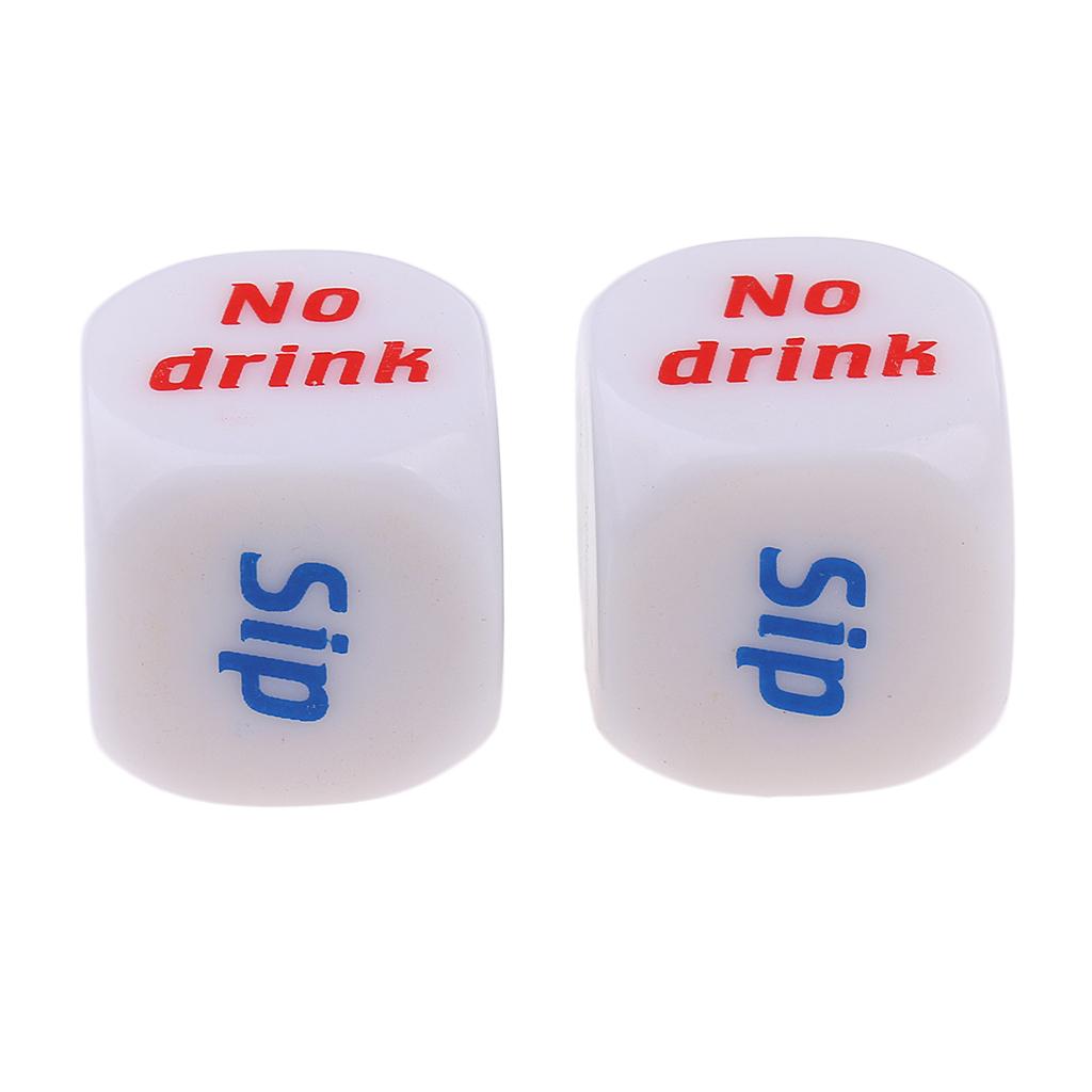 2Pcs Six Sided Dice Creative Beer Drinking Decider for Party Drink Props Toy
