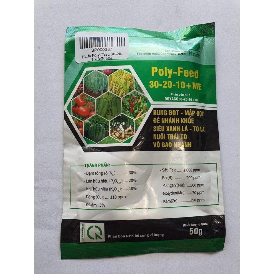 PHÂN BÓN LÁ POLY-FEED 30-20-10+ME GÓI 50G GIÚP TĂNG SỨC ĐỀ KHÁNG