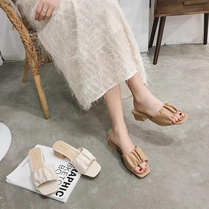 Xăng đan Đế Dày Kiểu Hàn Quốc Thiết Kế Đơn Giản Thoải Mái Cho Nữ