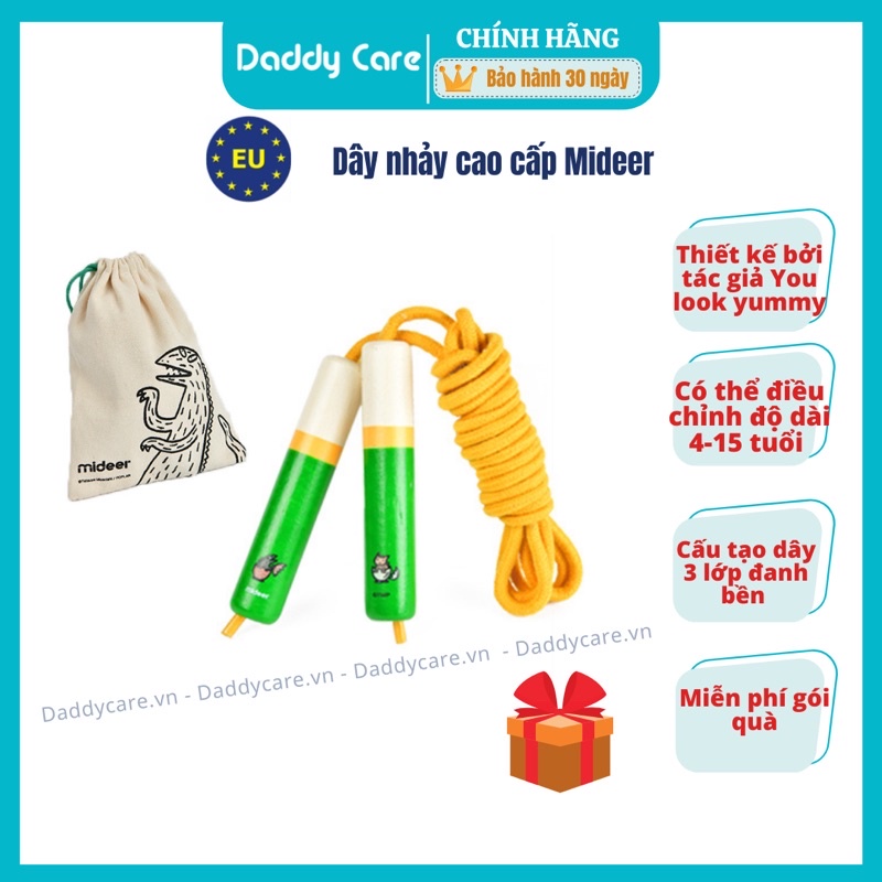 Dây nhảy thể dục cho bé Middeer Jump Rope, Đồ chơi vận Động cho bé 4,5,6,7,8 tuổi